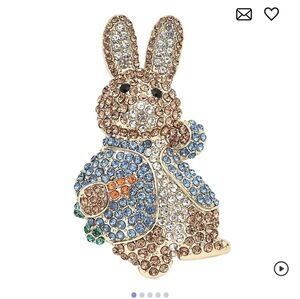 🆕️🐰 MULTI COLOURED AUSTRIAN CRYSTAL RABBIT BROOCH OR PENDANT NECKLACE🐰